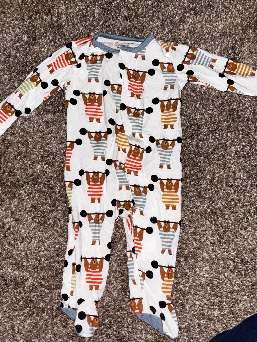 Magnetic Me Bears Lifting Weights Infant Sleeper
